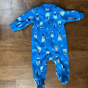 Gently used light blue snowman and snowflakes 3 m Carter's